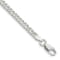 Sterling Silver 4.25mm 6 Side Diamond-cut Flat Double Curb Chain Bracelet