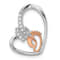 Sterling Silver and 14K Rose Gold Over Sterling Silver Cubic Zirconia
Heart with Footprint Pendant
