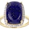 Lapis Lazuli And White Zircon Cocktail Ring In 18K Gold Over Sterling
Silver 0.27ctw
