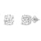 White Cubic Zirconia 14k White Gold Studs With Velvet Gift Box 4ctw