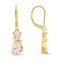 White Cubic Zirconia 14k Yellow Gold Over Sterling Silver Cat Earrings 3.40ctw