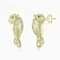Emerald Color CZ Panther Drop Earrings In 14K Gold Over Brass