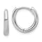 Rhodium Over 14k White Gold Polished 7/16" Hinged Hoop Earrings