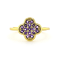 Amethyst 18K Yellow Gold Over Sterling Silver 4-Leaf Clover Cluster Ring