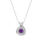 Purple African Amethyst Rhodium Over Sterling Silver Pendant With Chain 0.52ctw