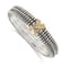 Sterling Silver with 14K Gold Over Sterling Silver Oxidized 1/15ct.
Diamond Bangle Bracelet