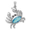 Rhodium Over Sterling Silver Polished Cubic Zirconia Crab Pendant