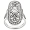 Vintage Style CZ Statement Ring In Sterling Silver