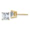 14K Yellow Gold 2.5ct. 6.0mm Princess D E F Pure Light Moissanite Earrings