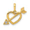 14k Yellow Gold Polished Cut-out Heart and Arrow Pendant with Cubic
Zirconia Stone