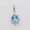 2.07ctw Oval Swiss Blue Topaz and Cubic Zirconia Rhodium Over Sterling
Silver Pendant