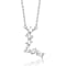 Initial L Mixed Cut CZ Pendant Necklace In Sterling Silver 18 Inch