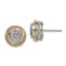 Sterling Silver Rhodium-plated with 14K Accent Polished Diamond Earrings