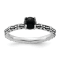 Sterling Silver Stackable Expressions Antiqued Black Agate Ring