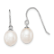 Rhodium Over Sterling Silver Polished 8-9mm Freshwater Cultured Pearl
Dangle Earrings