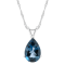 12x8mm Pear Shape London Blue Topaz Rhodium Over Sterling Silver Pendant
With Chain