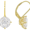 Large Round Moissanite Solitaire Drop Earrings In 14K Gold Over Sterling Silver