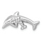 Rhodium Over 14k White Gold Diamond Two Dolphins Chain Slide Pendant