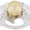 Golden South Sea Pearl And White Topaz Ring In Sterling Silver