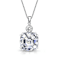 Square CZ Solitaire Pendant In Sterling Silver