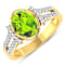 1.9ctw Green Peridot and Diamond 14K Yellow Gold Halo Ring