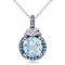 4.75ctw Sky Blue and London Blue Topaz and Diamond Pendant with Chain in
Sterling Silver
