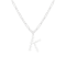 Letter K Initial Cultured Freshwater Pearl Rhodium Over Sterling Silver
Pendant With  18" Chain