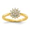 14K Yellow Gold Lab Grown Diamond SI1/SI2, G H I, Cluster Ring