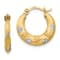 14K Yellow Gold with Rhodium Hoop Earrings