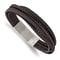 Brown Braided Leather and Stainless Steel Brushed Wire with 0.5-inch
Extension Bracelet