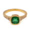 1.44 Ctw Emerald With 0.15 Ctw White Diamond Ring in 14K YG