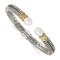 Sterling Silver with 14K Gold Over Sterling Silver Oxidized Freshwater
Cultured Pearl/Diamond Cuff
