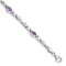 Rhodium Over 10k White Gold Amethyst 4 Stone Bracelet