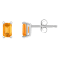 5x3mm Emerald Cut Citrine 14k White Gold Stud Earrings