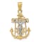 14K Yellow and White Gold Mariners Cross Pendant