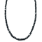 Black Spinel and Diamond Washer Sterling Silver Necklace 75.00ctw