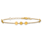 14K Yellow Gold Polished Circle Disc with 1-inch Extension Bracelet