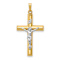 14k Two-tone Gold INRI Crucifix Pendant
