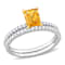 Citrine and Diamond 14K Yellow Gold Bridal Ring 1.48ctw