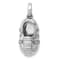 Rhodium Over 14k White Gold Diamond Baby Boy Shoe Pendant