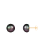 14k Yellow Gold 9-10mm Black Freshwater Pearl Stud Earrings