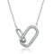 Interlocking Link CZ Pave Necklace In Sterling Silver