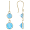 Swiss Blue Topaz 14k Yellow Gold Dangle Earrings 7.00ctw