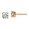 14K Yellow Gold 1ct. 5.0mm Cushion G H I True Light Moissanite Earrings