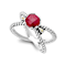 Ruby X-Design Ring In Sterling Silver With 18K Gold Accents