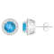 7mm Round Swiss Blue Topaz And White Topaz Accent Rhodium Over Sterling
Silver Halo Stud Earrings