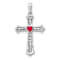 Rhodium Over 10k White Gold Heart Cross Pendant with 0.13 ctw Ruby and
0.20 ctw Diamond