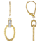 Diamond Station Link Dangle Earrings With Rope Design