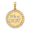 14k Two-tone Gold Brushed and Diamond-cut It's A Boy Pendant