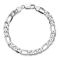 14K White Gold 7.5mm Flat Figaro Chain Bracelet